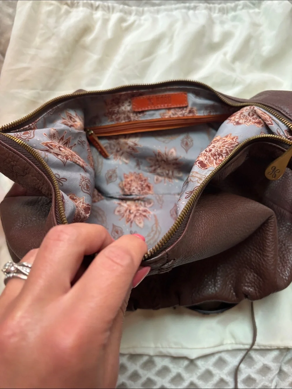 HOBO Chocolate Brown Pebbled Leather Hobo Shoulder Bag